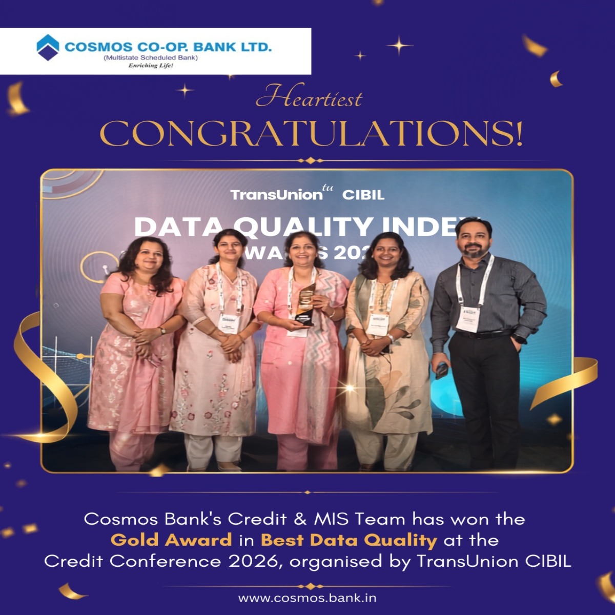Cosmos Bank Wins Gold for Best Data Quality at the Credit Conference 2026